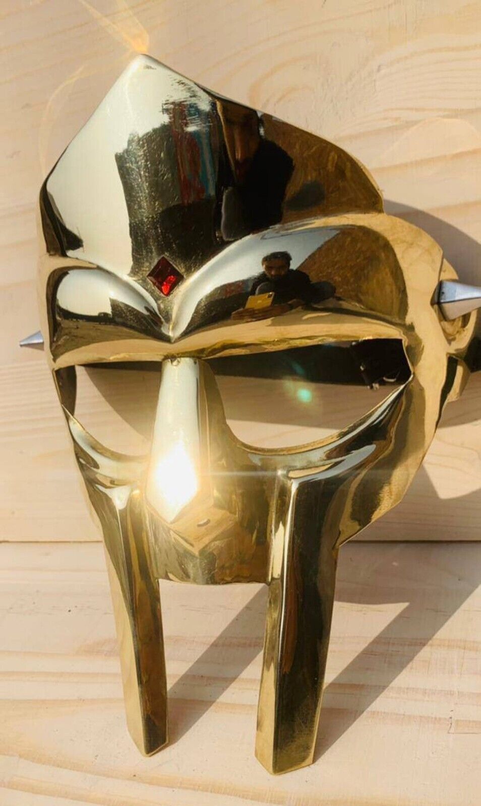 Medieval MF DOOM Mask Mad - villain Mild Halloween Steel brass Shine Armor Mask - Retro Handicrafts