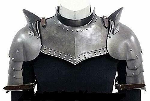 Medieval Pauldrons Shoulder Gorget Armor Knight Larp Reenactment Halloween - Retro Handicrafts