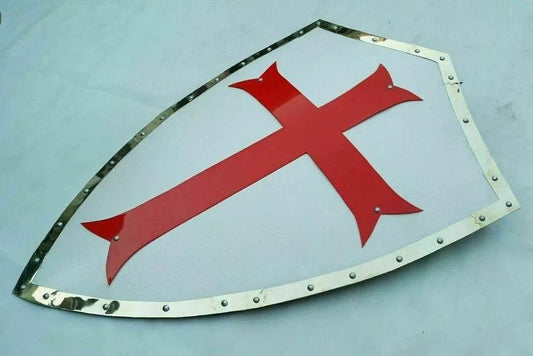 Medieval Red Cross Templar Shield ~ Heater Shield - Retro Handicrafts