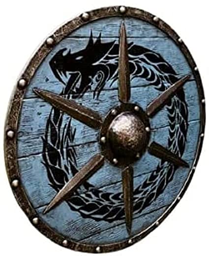 Medieval Round Shield | Viking Battle - Ready Cosplay & Fully Functional Dragon Shield - Retro Handicrafts