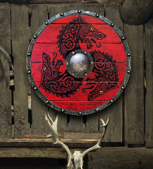 Medieval Shield Viking Shield 24" Wooden Shield Heavy Metal Fitted - Retro Handicrafts