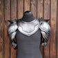 Medieval Steel LARP Pauldrons and Gorget Set for Historical Reenactments and Cosplay