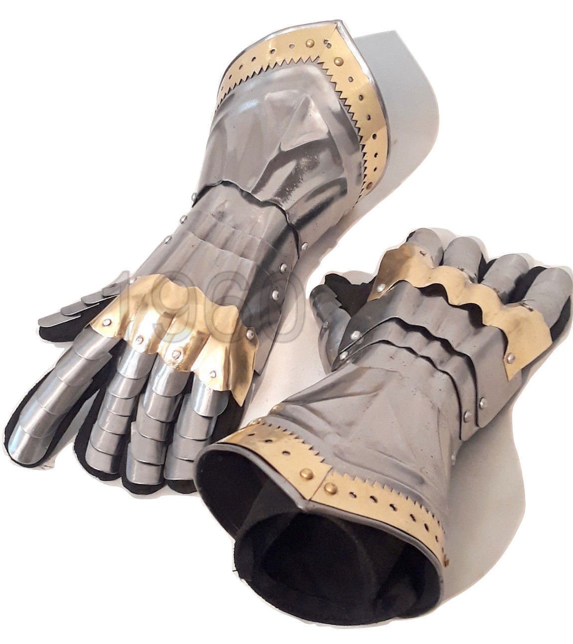 Medieval Templar Steel Gauntlets Gothic Knight Armor Finger Gloves - Retro Handicrafts