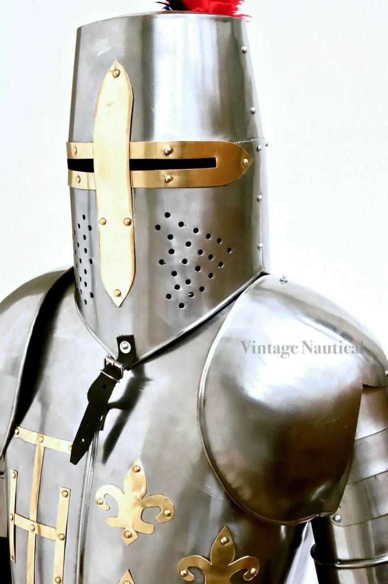 Medieval Templar Suit Of Armour ~ Knight Battle Warrior Armour - Retro Handicrafts