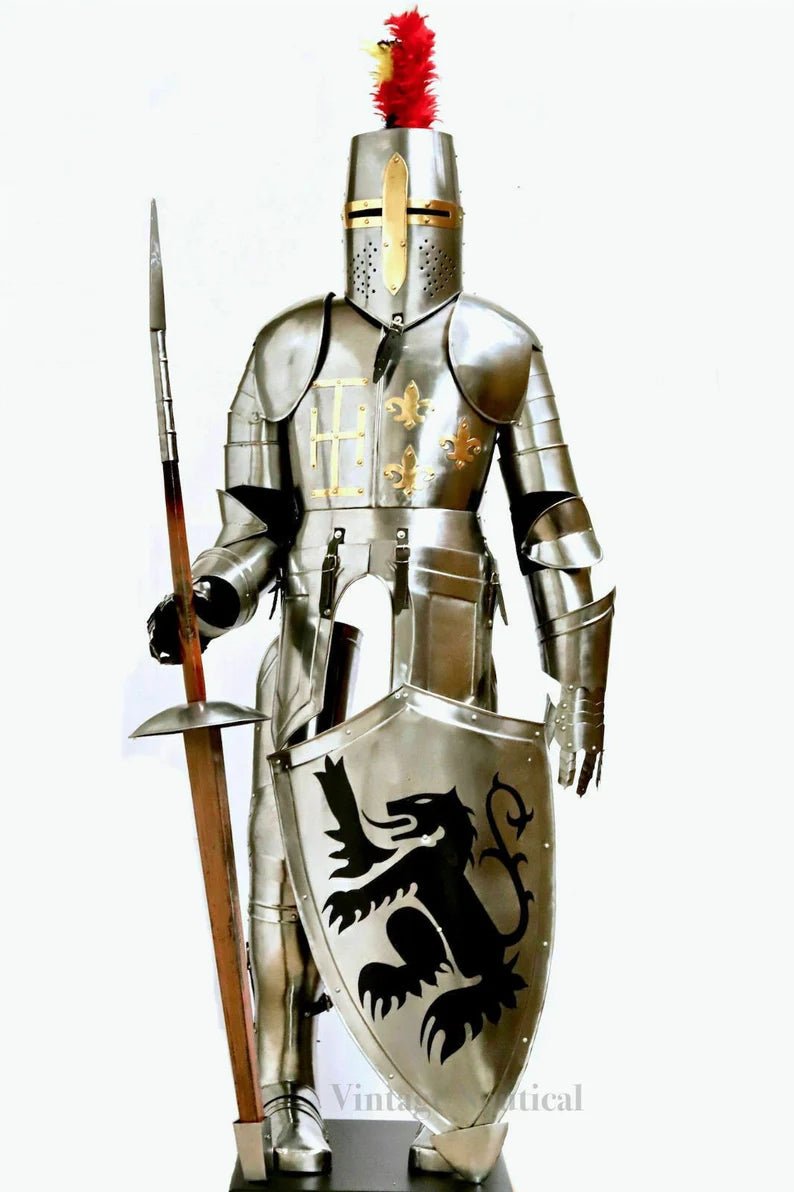 Medieval Templar Suit Of Armour ~ Knight Battle Warrior Armour - Retro Handicrafts