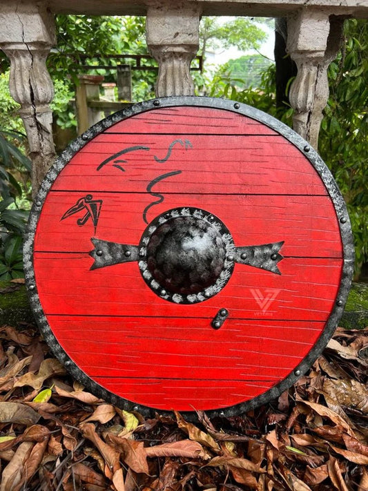 Medieval Viking Round Shield - Battle - Ready Armor and Historical Display Piece - Retro Handicrafts