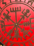 Side view of the 24-inch medieval Viking shield showcasing the detailed design