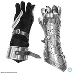 Medieval Warrior Steel Gothic Knight Style Warrior Functional Gloves & Gauntlets | Brass Accent - Retro Handicrafts