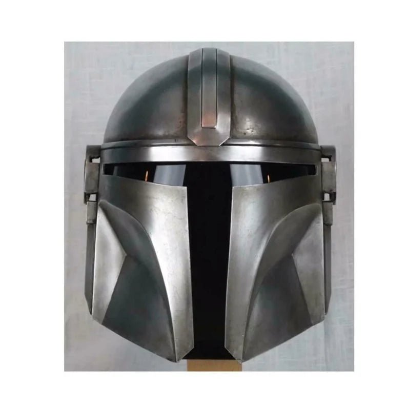 Metal Steel Mandalorian Helmet With Liner and Chin Strap For LARP/Cosplay/Role Play Halloween Costume - Retro Handicrafts