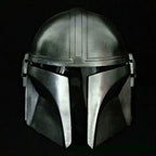 Metal Steel Mandalorian Helmet With Liner and Chin Strap For LARP/Cosplay/Role Play Halloween Costume - Retro Handicrafts