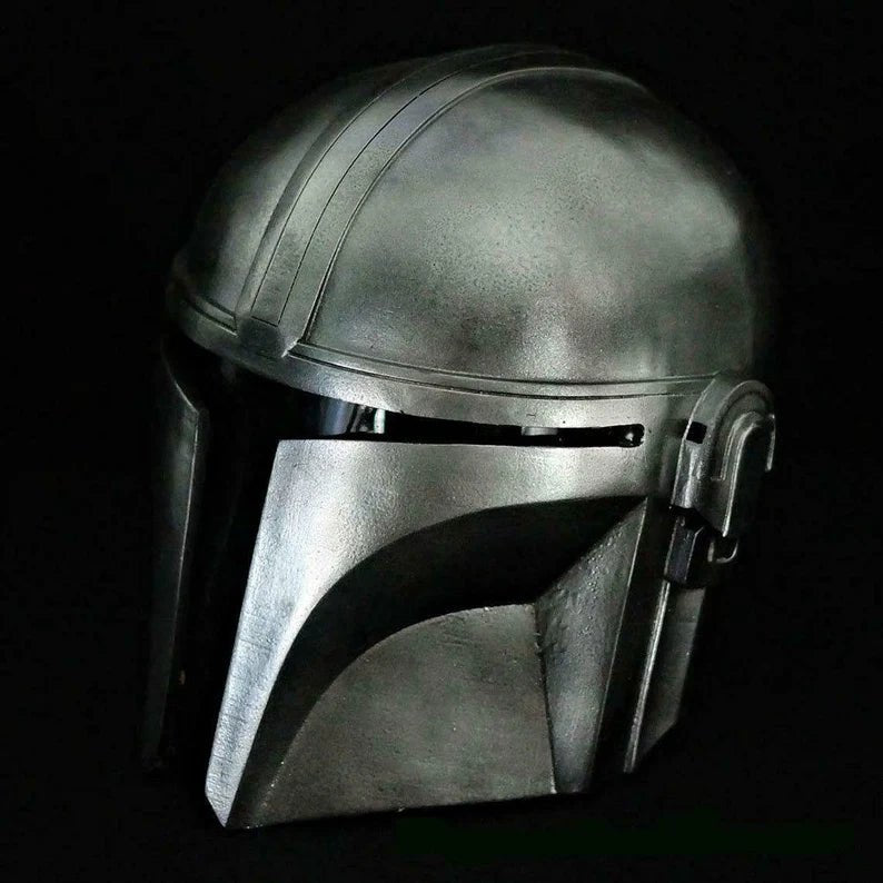Metal Steel Mandalorian Helmet With Liner and Chin Strap For LARP/Cosplay/Role Play Halloween Costume - Retro Handicrafts