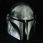 Metal Steel Mandalorian Helmet With Liner and Chin Strap For LARP/Cosplay/Role Play Halloween Costume - Retro Handicrafts