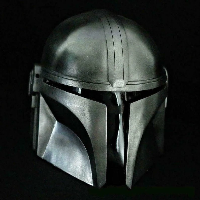 Metal Steel Mandalorian Helmet With Liner and Chin Strap For LARP/Cosplay/Role Play Halloween Costume - Retro Handicrafts