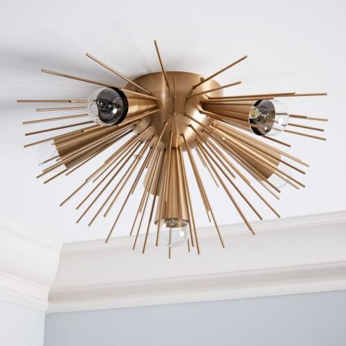 Mid Century Brass Sputnik Flush Mount Urchin Wall Sconce Lamps Lights Fixtures - Retro Handicrafts