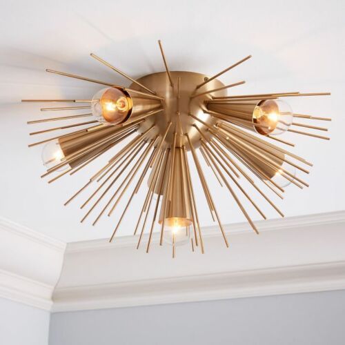 Mid Century Brass Sputnik Flush Mount Urchin Wall Sconce Lamps Lights Fixtures - Retro Handicrafts