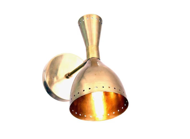 Mid Century Raw Brass Wall Sconce Lamp Light DIABOLO , Italian Stilnovo Inspired Modern Wall Lamp Light Reading Bedside Hall Entrance - Retro Handicrafts