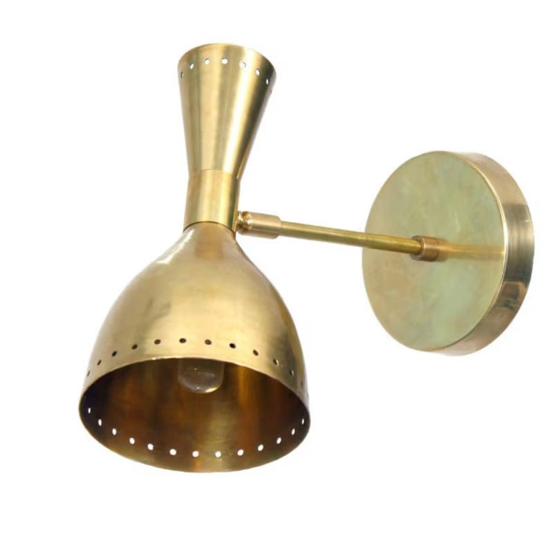Mid Century Raw Brass Wall Sconce Lamp Light DIABOLO , Italian Stilnovo Inspired Modern Wall Lamp Light Reading Bedside Hall Entrance - Retro Handicrafts