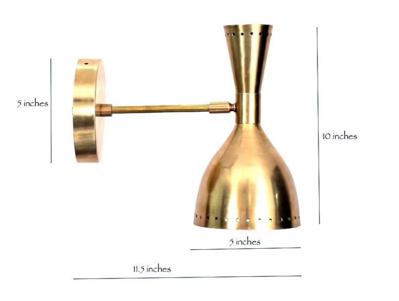 Mid Century Raw Brass Wall Sconce Lamp Light DIABOLO , Italian Stilnovo Inspired Modern Wall Lamp Light Reading Bedside Hall Entrance - Retro Handicrafts