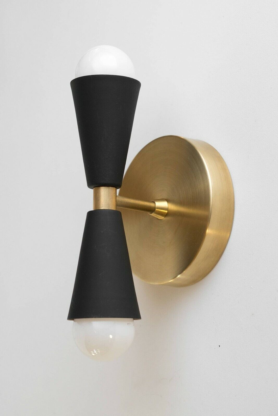 Mid Century Sconce Gold Wall Sconce Geometric Light Brass Wall Fixture pair - Retro Handicrafts