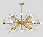 Mid Century Sputnik Chandelier SPURCHIN , Handmade Urchin Chandelier Polished brass Ceiling Light 24 light 36" - Retro Handicrafts
