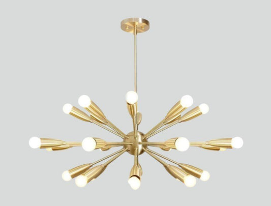 Mid Century Stilnovo Brass Sputnik Chandelier, Handmade Brass Ceiling Light Fixture Dining Room Entrance Hall Chandelier 24 arms/lights - Retro Handicrafts