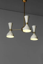 Mid Century Stilnovo Hourglass Chandelier - 3 Arm 6 bulb socket - Retro Handicrafts