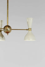 Mid Century Stilnovo Hourglass Chandelier - 3 Arm 6 bulb socket - Retro Handicrafts