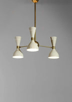 Mid Century Stilnovo Hourglass Chandelier - 3 Arm 6 bulb socket - Retro Handicrafts