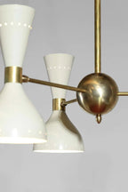 Mid Century Stilnovo Hourglass Chandelier - 3 Arm 6 bulb socket - Retro Handicrafts