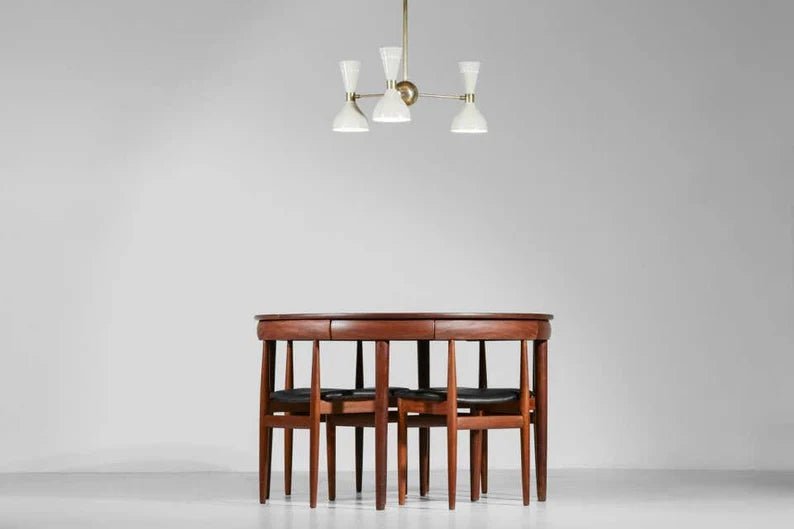 Mid Century Stilnovo Hourglass Chandelier - 3 Arm 6 bulb socket - Retro Handicrafts