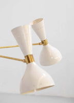 Mid Century Stilnovo Hourglass Chandelier - 3 Arm 6 bulb socket - Retro Handicrafts