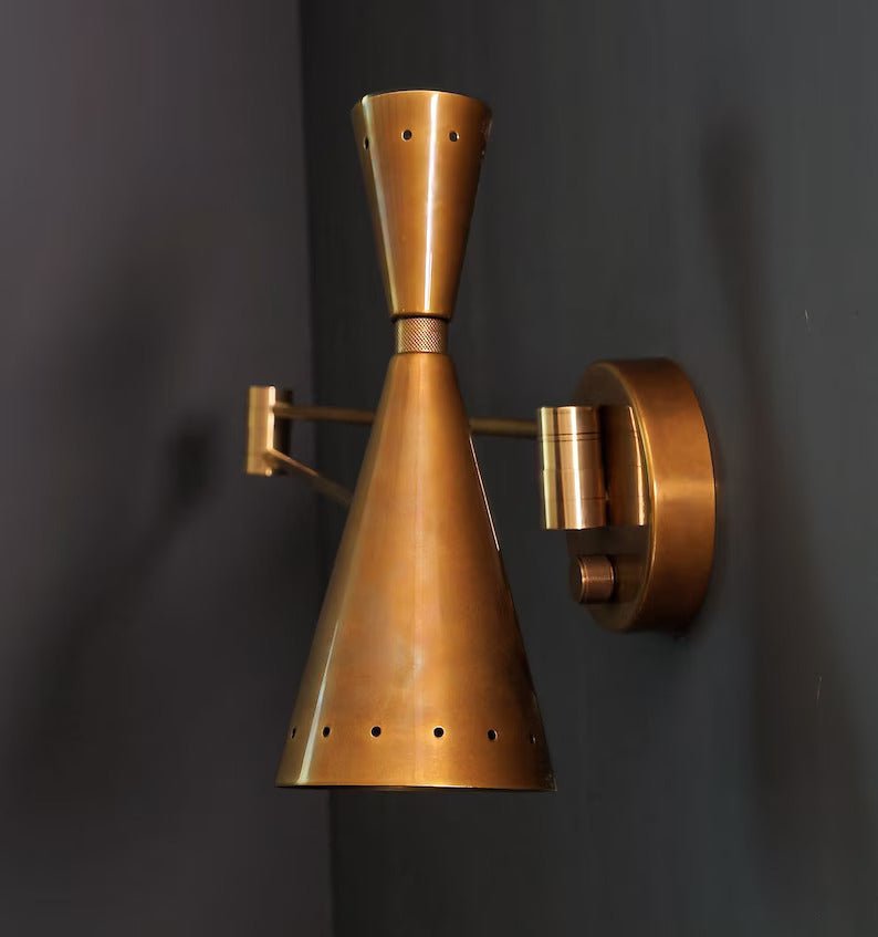 Mid Century Wall Sconce LELO 2 Wall Light Lamp, Handmade Brass Stilnovo Inspired Modern Wall Lamp Light, Bedside Reading Light Lamp - Retro Handicrafts