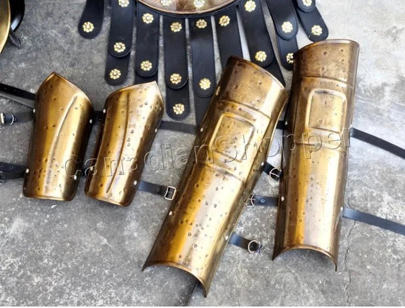 Muscle Jacket With Armor Spartan Helmet, Shield, Halloween Medieval Greek Costumes ~ 300 Movie Christmas Gift Home Décor - Retro Handicrafts