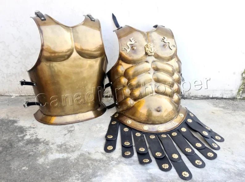 Muscle Jacket With Armor Spartan Helmet, Shield, Halloween Medieval Greek Costumes ~ 300 Movie Christmas Gift Home Décor - Retro Handicrafts