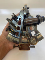 Nautical 5" Solid Brass Working Navigational KELVIN & HUGES LONDON 1917 Sextant In Black Antique - Retro Handicrafts