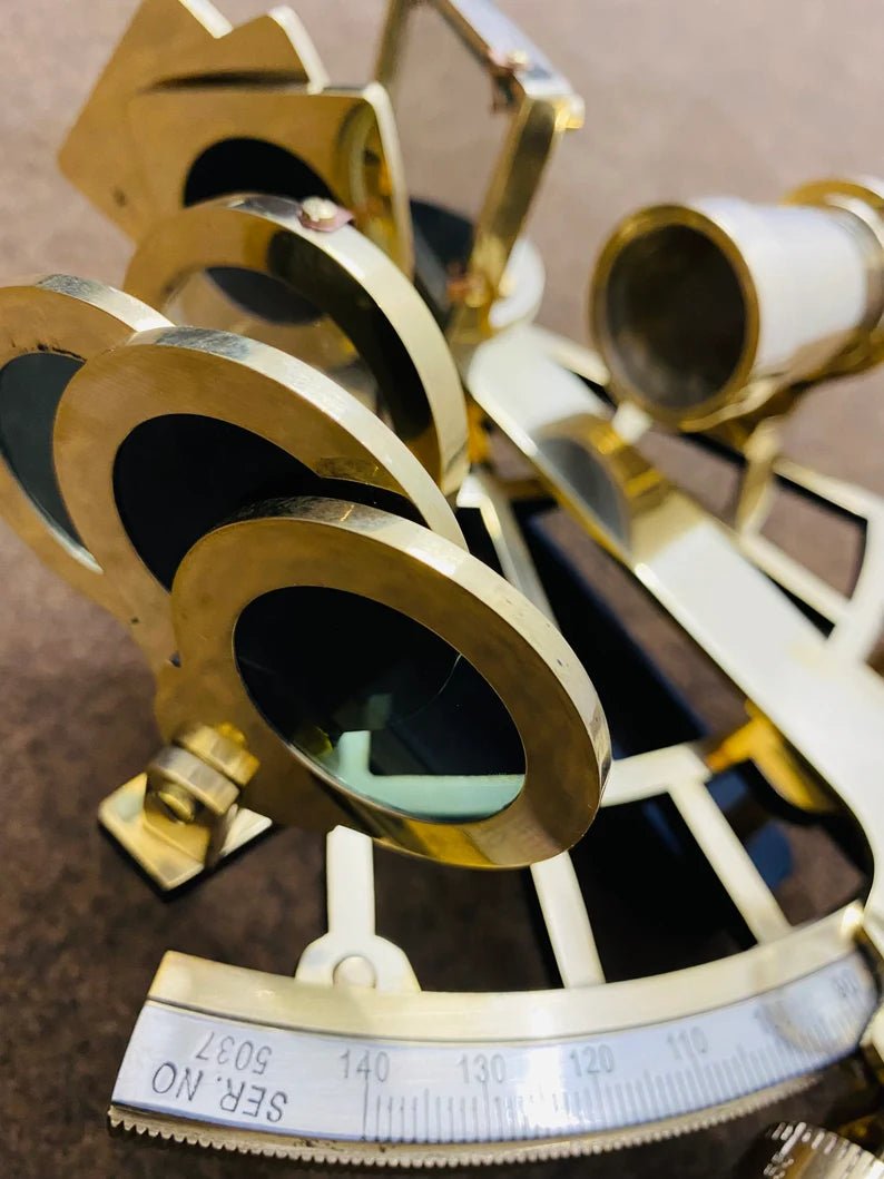 Nautical 9" Solid Brass Working Sextant | Navigational Sextant | Heavy Sextant | Vintage Ship Astrolabe Model Sextant handmade Gift - Retro Handicrafts