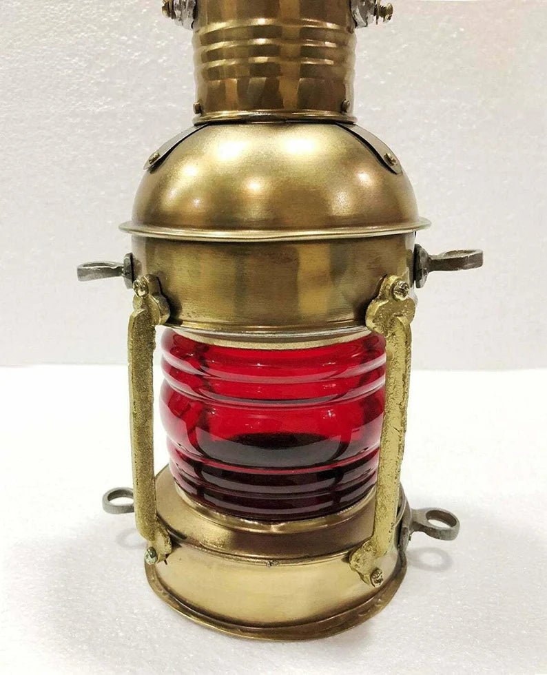Nautical Antique 10" Ship Lamp Boat Oil Lantern, Maritime Collectible, Vintage Home Decor, Antique Outdoor Lighting - Retro Handicrafts