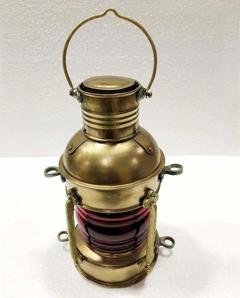 Nautical Antique 10" Ship Lamp Boat Oil Lantern, Maritime Collectible, Vintage Home Decor, Antique Outdoor Lighting - Retro Handicrafts