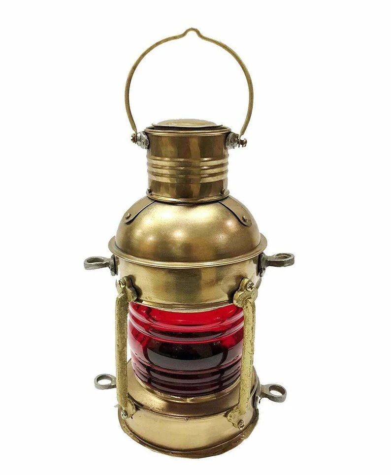 Nautical Antique 10" Ship Lamp Boat Oil Lantern, Maritime Collectible, Vintage Home Decor, Antique Outdoor Lighting - Retro Handicrafts