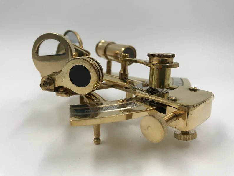 Nautical Brass 5" Sextant With Beautiful Designer Wooden Box - Retro Handicrafts