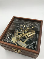 Nautical Brass 5" Sextant With Beautiful Designer Wooden Box - Retro Handicrafts