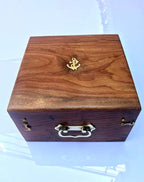 Nautical Brass Sextant Instrument with Wooden Box Marine Working Sextant 9" Fully Navigation Ship Astrolabe Sextant - Retro Handicrafts