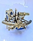 Nautical Brass Sextant Instrument with Wooden Box Marine Working Sextant 9" Fully Navigation Ship Astrolabe Sextant - Retro Handicrafts