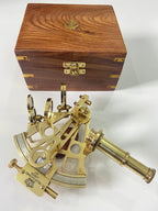 Nautical Brass Sextant With Wooden Box | Navigational Sextant | Real Sextant | Vintage Antique Marine Sextant | Collectible Gift - Retro Handicrafts