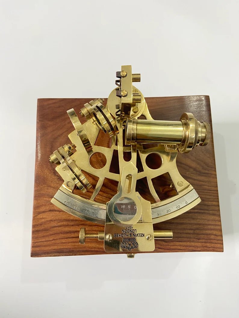 Nautical Brass Sextant With Wooden Box | Navigational Sextant | Real Sextant | Vintage Antique Marine Sextant | Collectible Gift - Retro Handicrafts