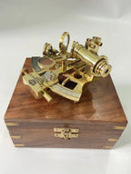 Nautical Brass Sextant With Wooden Box Real, Navigational, Marine Antique Sextant - Retro Handicrafts