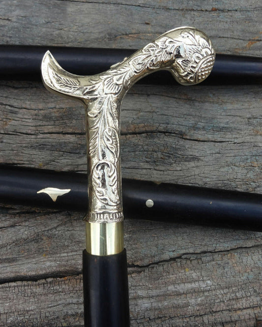 Nautical Pirate Victorian Style Designer Head Handle Wooden Walking Cane Stick - Retro Handicrafts