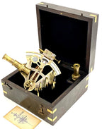 Nautical sextant - Antique Style Brass Pocket Sextant in wooden Box - collectible and Gift - Retro Handicrafts