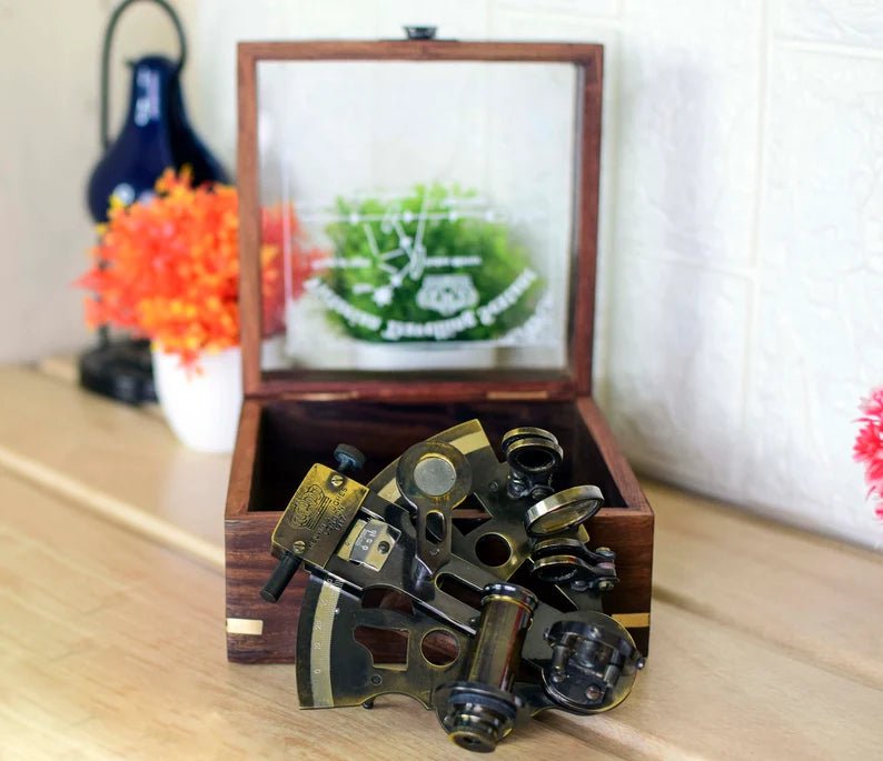 Nautical sextant, brass Maritime sextant, keepsake gift, Navy men gift, Marine gift, Father's day gift, Nautical collectible gift - Retro Handicrafts