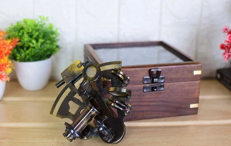 Nautical sextant, brass Maritime sextant, keepsake gift, Navy men gift, Marine gift, Father's day gift, Nautical collectible gift - Retro Handicrafts